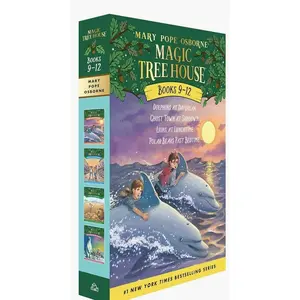 Magic Tree House Boxed Set, Books 9-12: Dolphins at Daybreak, Ghost Town at Sundown, Lions at Lunchtime Paperback – May 27, 2003