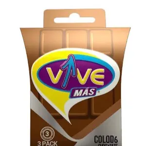 Vive Más 2 Cajitas de 3 unidades Cada una Sabor Chocolate  Gum bubble Gum Snack Chocotejas Bonbon