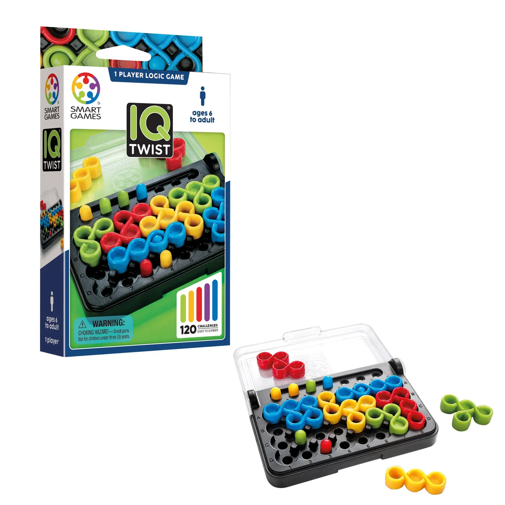 IQ Twist – Peg & Puzzle Brain Teaser with 120 Challenges | Travel Logic Game Ages 6+