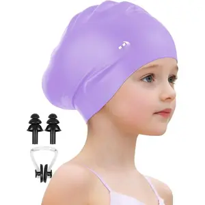 Swim Cap for Girls Boys, 2 Size  Swimming Cap for Long Hair,  Swim Hats for   Teens to Keep Hair Dry