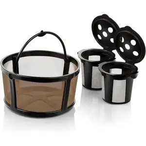 2 Reusable K Cups and Basket Coffee Filter for Keurig K-Duo Hot & Iced Single Serve & Carafe Coffee Maker with MultiStream Technology (Gen 2)