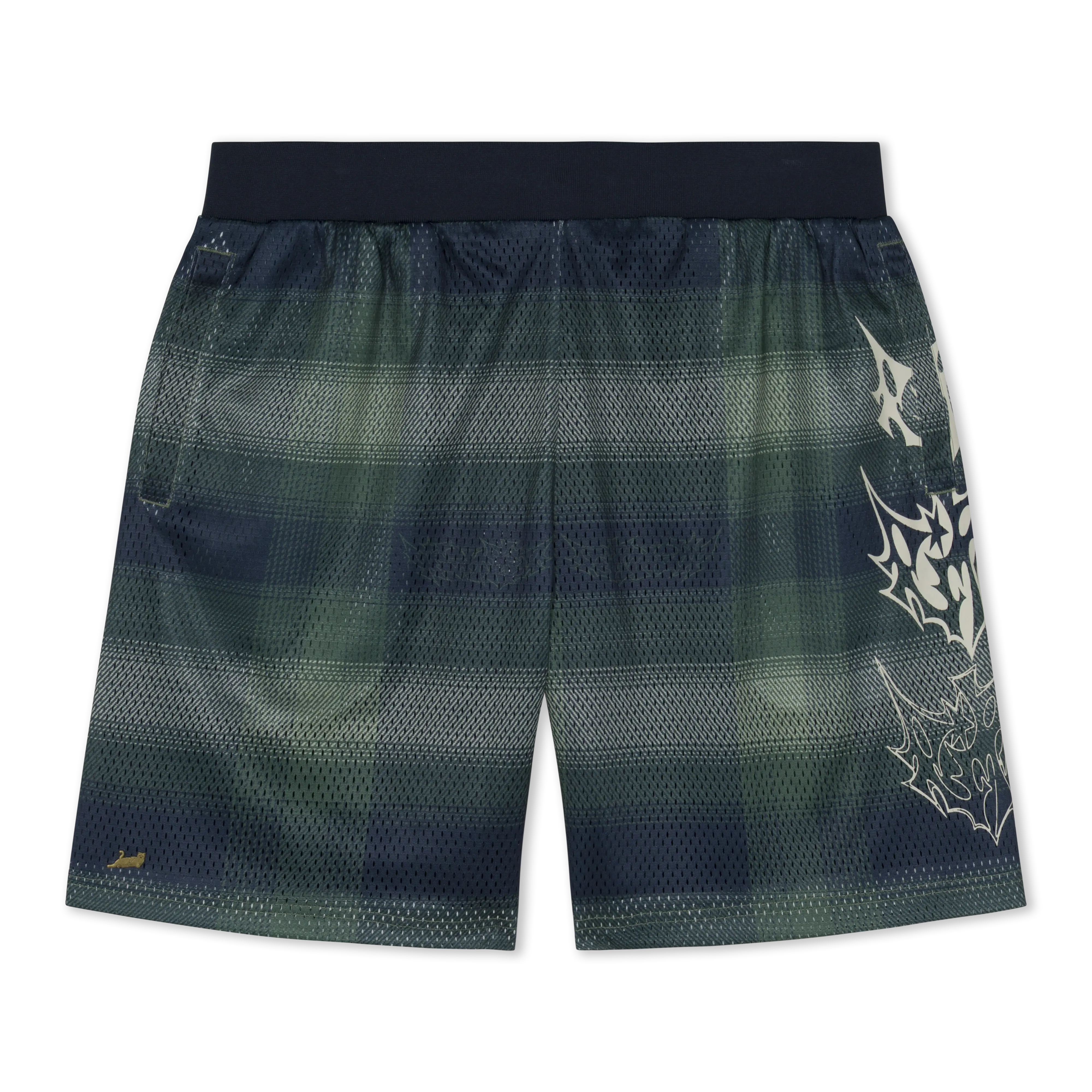 Slater Mesh Shorts (Navy / Forest Plaid)