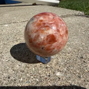 SUNSTONE SPHERE – ENERGY CONFIDENCE & JOY Natural Healing Crystal Ball for Positive Vibes and Inner Peace