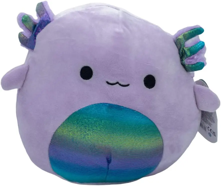 Monica The Violet Axolotyl 8in Huggable Collectible Plush Toy - Polyester Soft Stuffed Toy, Kawaii Squishies, Colorful Crew Collectible