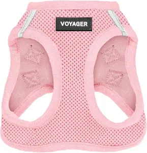 Best Pet Supplies Voyager Step-in Air Harness - All Weather Mesh, Reflective, No Pull Harness for Dogs, Cats - Secure with Hook & Loop Fastener, Buckle, Double D-Rings - Pink, S