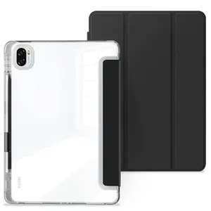 Smart Flip Silicone Case for Xiaomi Mipad 5 5 Pro 11 Inch Pencil Slot Case Shocproof Cover for Xiaomi Mi Pad 5 Pro Funda Clear
