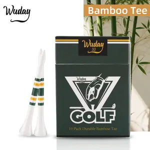 WUDAY 10-Pack Durable Bamboo Golf Tees Premium Golf Gift Golf Accessories