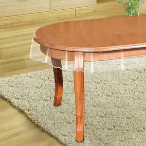 Clear Oval Tablecloth Protector 60 x 90 Inch - Heavy-Duty Transparent Vinyl Tablecover for Large Oval Table,  Plastic Table Pad for Dining, Kitchen or Outdoor Use