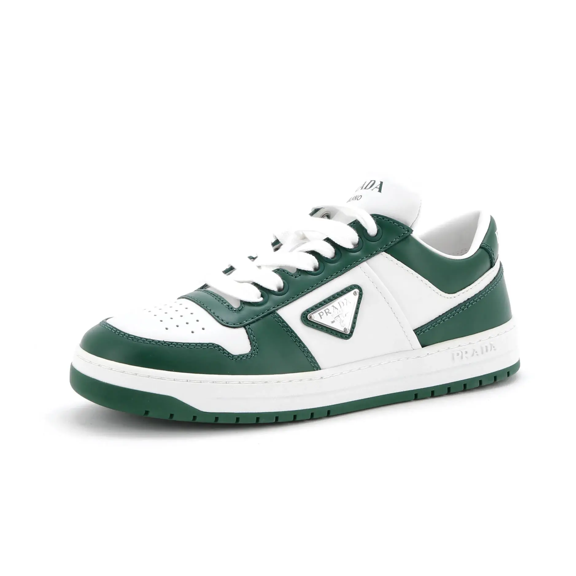 Pre-owned Prada Women's Downtown Low-Top Sneakers Leather by Rebag