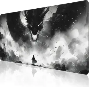 Extended Large Gaming Mouse Pad, Horror Anime Manga Large Desk Mat for Desktop XXL, Non-Slip Rubber Base Stitched Edges Long Computer Keyboard Desk Pad Mouse Mat for Gaming Home Office 35.4"X15.7"