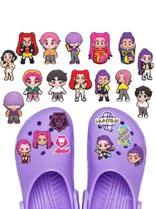14/18/32pcs Korean Pop Music Demon Hunter PVC Shoe Charms Set, Decor, Huntrx Saja Boy Shoe Accessories, Unique Fashion Gift for Fans, All Seasons, Shoe Charms Pack