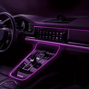 RGB Neon Car LED Strip Lights - 2 Meter with Remote Control for Interior Decoration and Ambient Lighting