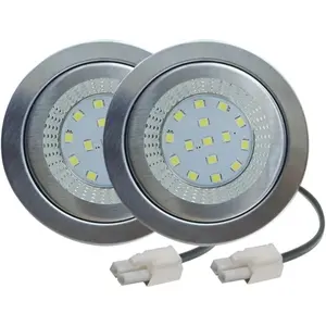 2-Pack 1.5W LED Bulb For Cooker Range Hood, Closet, Undercabinet. 12V DC 60mm/2.35in Hole, Recessed Downlight, Clear Glass, 20W Halogen Equivalent (White 6000K)