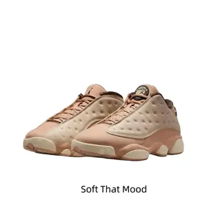 Beige and Pink Low-Top Retro Basketball Shoes with Suede and Leather Upper, Dark Brown Lining and White Midsole