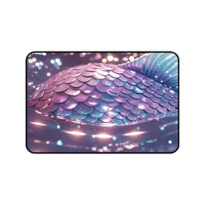 Mermaid Scales Desk Mat, Fantasy Workspace Accessory, Office Decor, Gift for Sea Lovers, Unique Computer Mat, Colorful Home Office Style