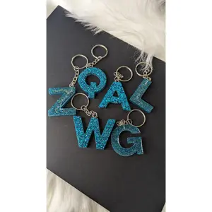 Turquoise Letter  Keychain
