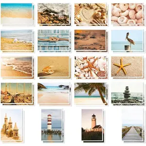 40 Pack Bulk Nautical Beach Seaside Postcards From Around the World for Mailing, 20 Assorted Designs (4 x 6 In)