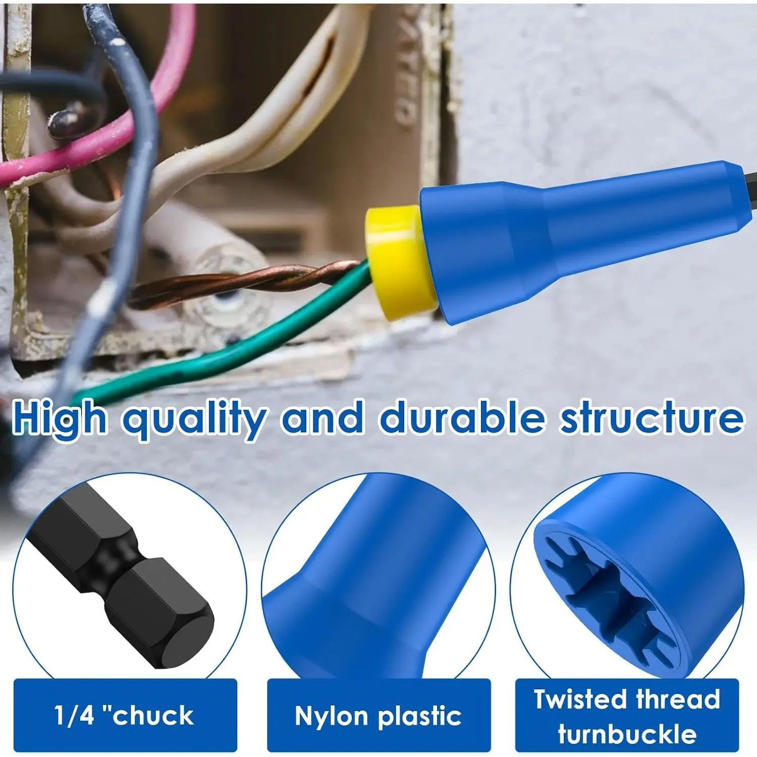 2 Pcs Wire Twister Tool for Drill, Wire Nut Twister Wire Stripper Tool ...