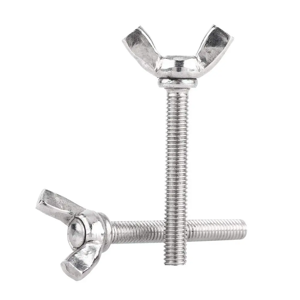 5pcs Wing Bolts Screws M6 DIN316 304 Stainless Steel Thumb Butterfly Wing Hand Bolts (M6x30mm)
