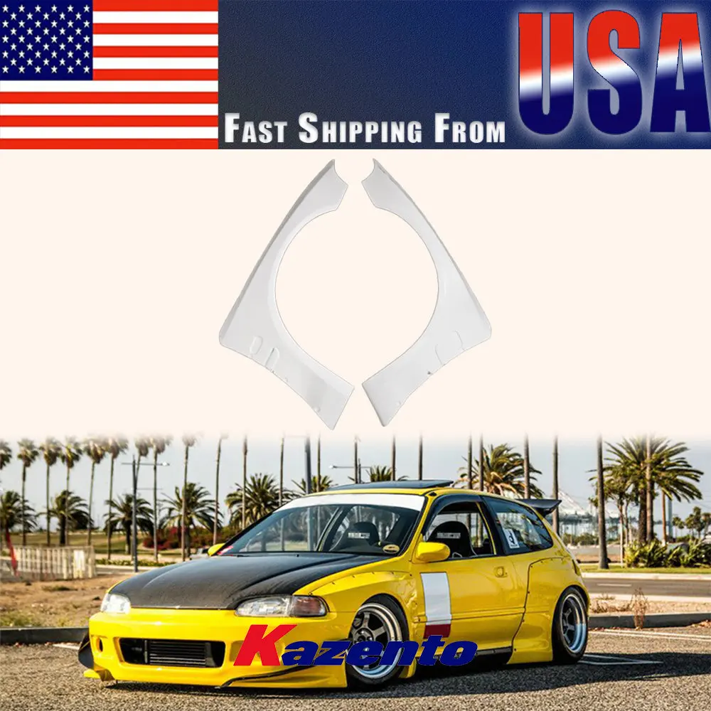 For Honda Civic 5th Gen EG 91-95 Hatchback RB FRP Unpaint Wide Body Front Fender US WAREHOUSE CLEARANCE SALE