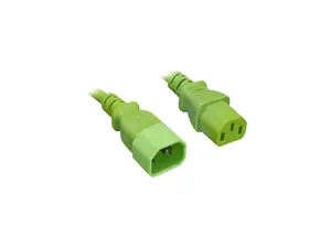 Nippon Labs 14 AWG IEC320 C13/C14 Power Extension Cable, SJT, 15A/250V, IEC-60320-C14 to IEC-60320-C13 Green, 6ft. Power Cord