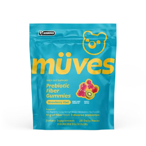 Müves Digestion Support Gummies (Strawberry Kiwi) Auction: Prebiotic Fiber Gummies with 10g soluble fiber from 3 prebiotic sources — Inulin, Tapioca Fiber, FOS, Supports Regularity and Gut Health, No Bloat Formula, Gluten Free, Vegan, Third Party Tested