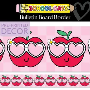 Apple of My Eye Bright Rainbow Bulletin Board Border | School Days