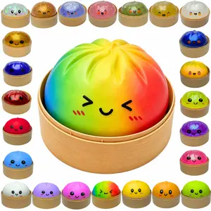 Mystery Glitter Dumpling Surprise Pack - Soft Squishy Sensory Fidget Stress Relief Toy, Which Ultra-Rare Rainbow Bun Will You Receive?