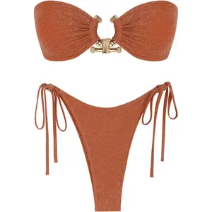 Bikini Sets for Women Strapless Top Sexy High Cut Bathing Suit Bandeau Two Piece Swimsuit String Beach Swim Suit 2026