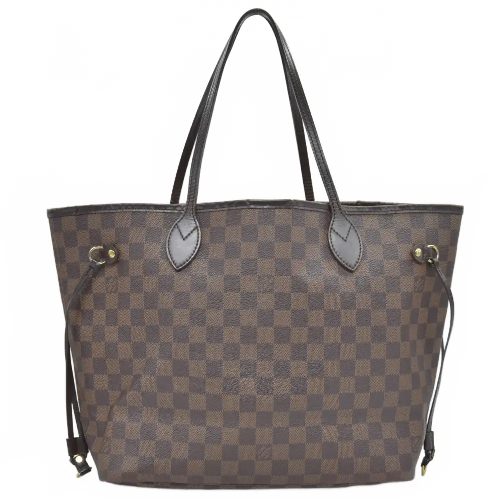 Pre-owned Louis Vuitton canvas Shoulder Bags $2240 2010 Neverfull MM Damier Ebene CA0190