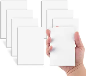 8 Pack Blank Notepad, White Scratch Pads for Writing, 50 Sheets Per Memo Pad for Jotting Down Quick Notes, Pads of Paper for Grocery and Shopping Lists, Small Server Notebook