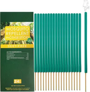 2 Hours 24 Pcs Extra Thick 1009-X003YLOH93 Mosquito Repellent Sticks, DEET Free with Plant Essential Oils, 2 Hours Protection, Natural Mosquito Repellent Incense Sticks
