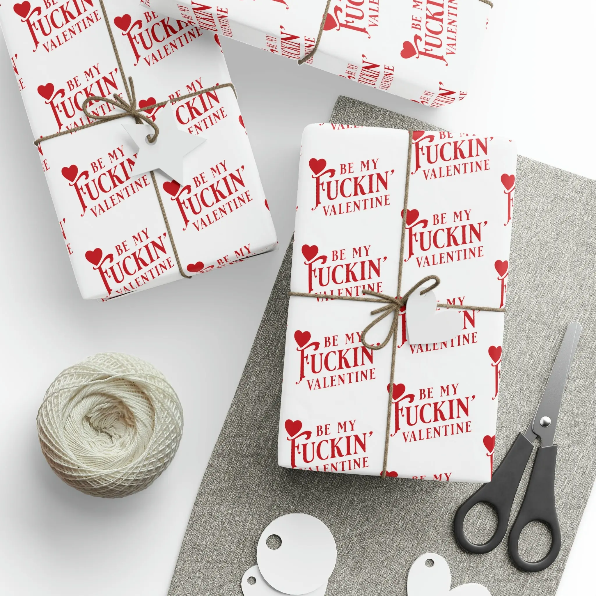 Be My Valentine Wrapping Paper, Valentine's Day Gift Wrap, Funny Rude Paper Roll for Presents