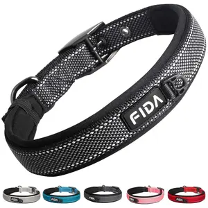 Fida Heavy Duty Dog Collar, Ultra Comfortable Soft Neoprene Padded Pet Collar with Adjustable Size, Metal Buckle & Breathable Liner, Collar for Small Medium Large Dogs#Summervibes #petlovers