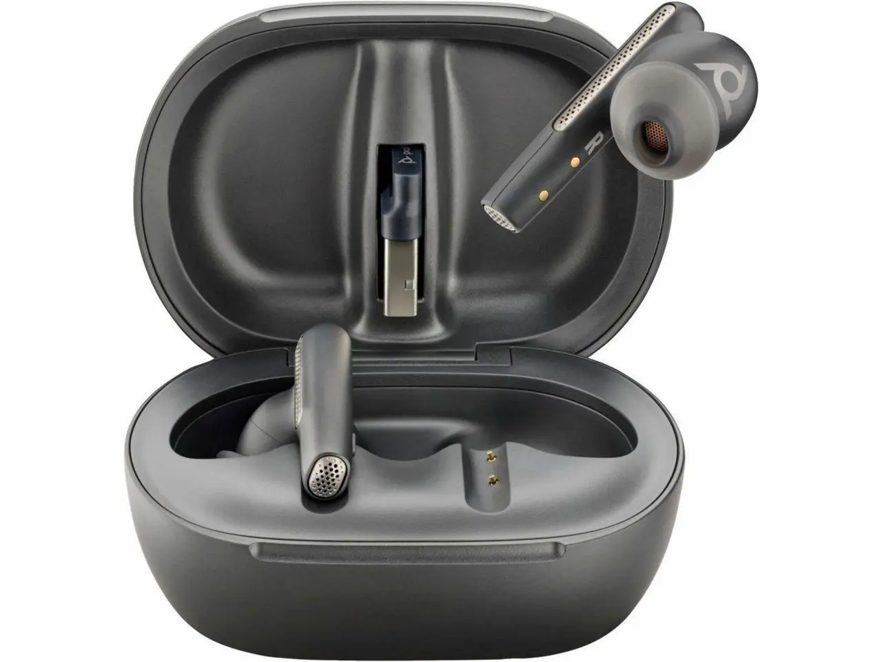 Poly Voyager Free 60+ UC M Carbon Black Earbuds +BT700 USB-C Adapter +Touchscreen Charge Case (7Y8H0AA)