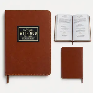 2026 Men’s Daily Devotional Prayer Journal, 365 One Minute Bible Reflections for Men, Brown Faux Leather Christian Journal with Prayer List, Bible Tracker, Scripture Notes, Quiet Time Pages, Father’s Day Gift for Dad, Grandpa, Husband