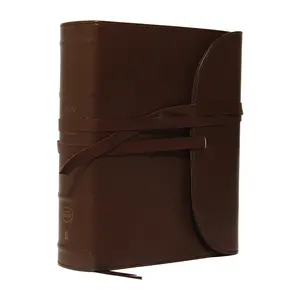 NKJV, Journal the Word Bible, Large Print, Premium Leather, Brown, Red Letter: Reflect on Your Favorite Verses by Thomas Nelson [Leatherbound Book]