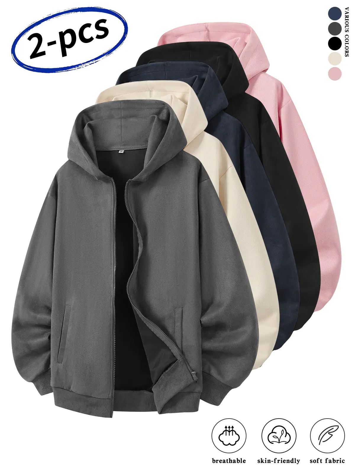 Men’s hoodies, men’s hooded outerwear, micro suede zip-up hoodie, men’s zip hoodies, suede-style jackets, solid-color hoodie, men’s clothing, ribbed cuffs, comfortable fashion, athletic sweatshirt, streetwear, going-out outfit, men’s everyday wear, fall c