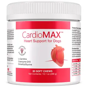 CardioMAX Heart Support for Dogs (60 Soft Chews) - Promotes Cardiovascular Health with Natural Ingredients, Supports Energy Levels & Blood Pressure