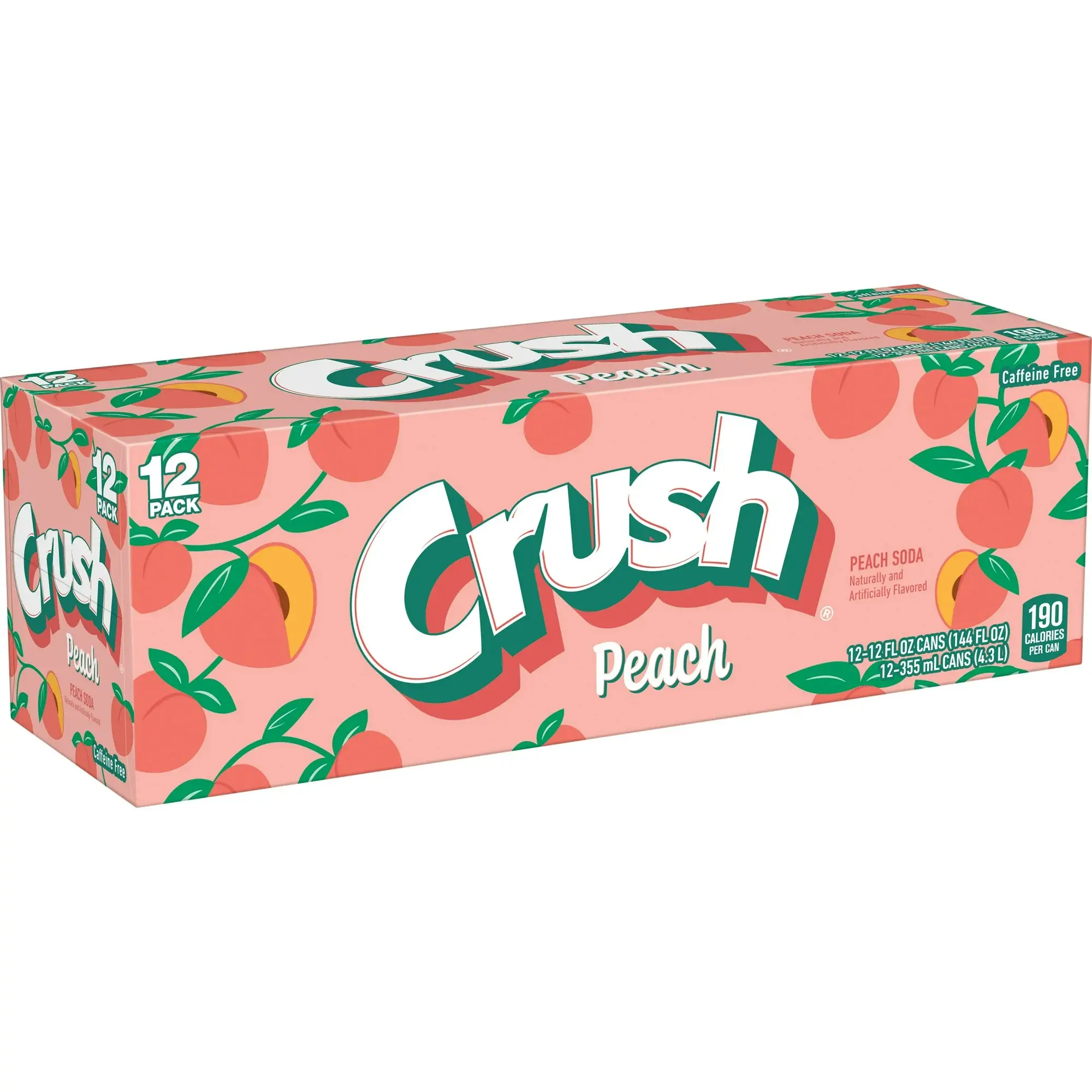Crush Peach Fizzy Soda Cans, 12 oz - 12 Pack