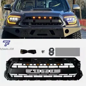 Front Grille For 2012 2013 2014 2015 Tacoma Matte Black Bumper Grille ABS W/LED