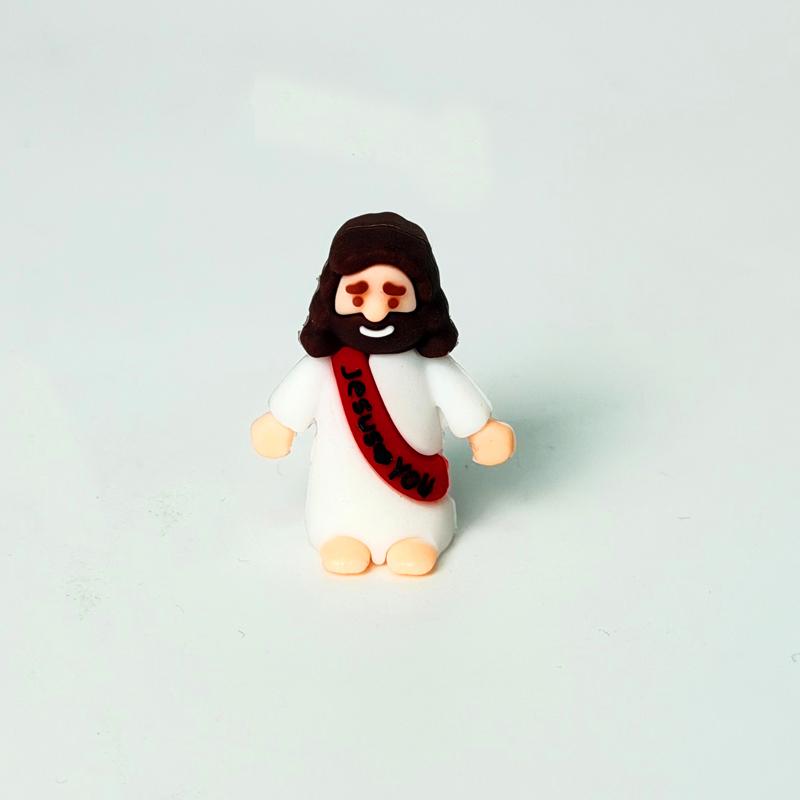 Bememo 30 Pcs Mini Jesus Figurines, Rubber Little Jesus Figures, Hide and Seek Jesus Toys, Colorful Religious Party Favors for Baptism, Sunday School, Christmas & Christian Religious Gifts