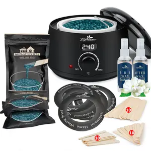 Lifestance Digital Warm Waxing Kit - 3 Packs Wax Beads (42 Items) - Body Care Wax Tub for All Hair Types - Eyebrows, Face & Bikini - Comfortable Cosmetic Wax with Adjustable Temperatures