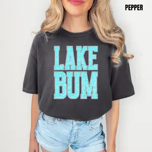 Teal Cheetah Lake Bum Comfort Colors T-Shirt 'NLB'