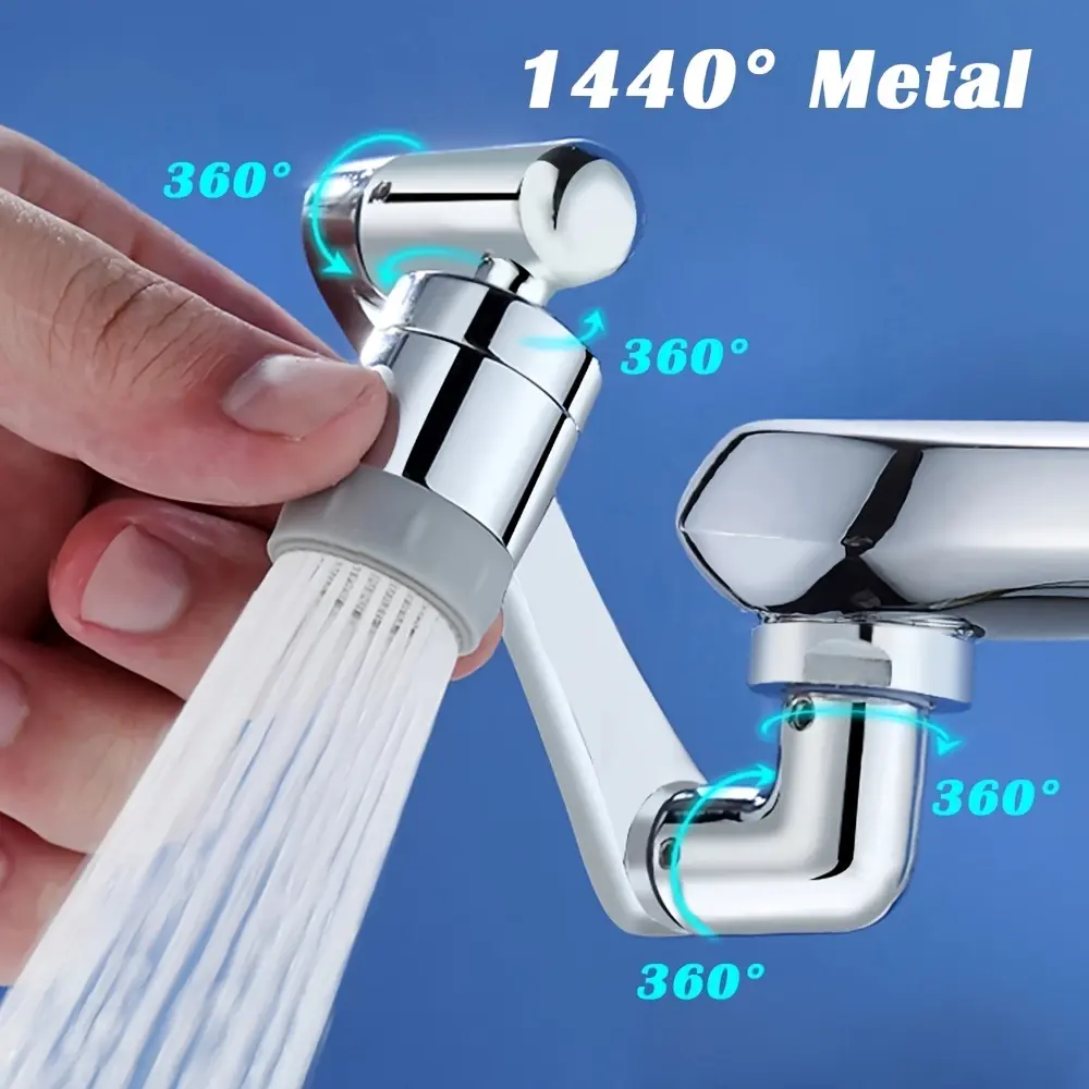 1pc All Copper Mechanical Arm Universal Faucet 1440° Extendable Water Spout Washing Machine Basin Faucet Splash Guard Bubble Maker, Modern Bathroom Fixture Accessories, Bathroom Accessory