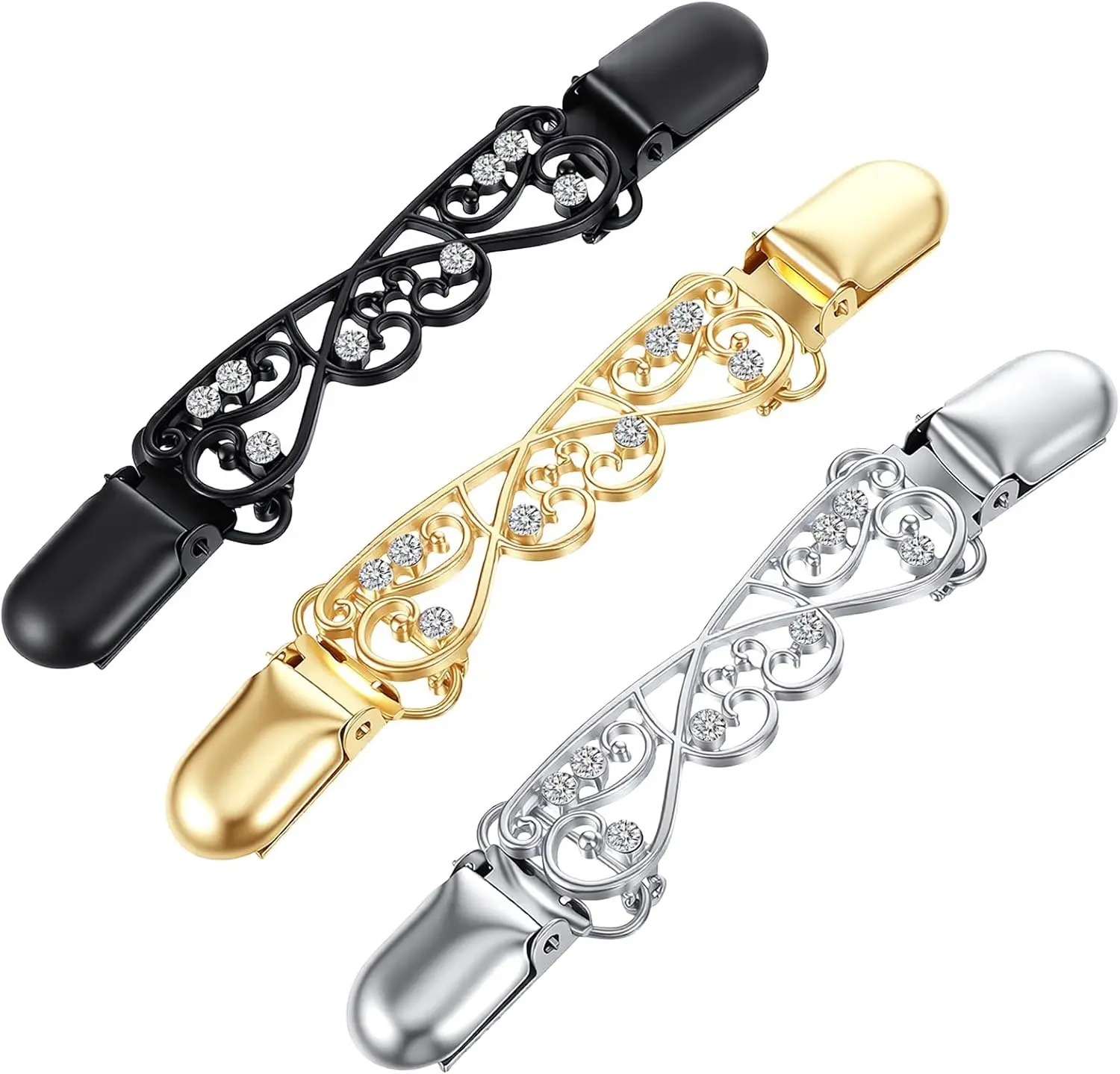 3 Pcs Waist Cincher Clips, Retro Shawl Shirt Clip Women Vintage Dress Cinch Clips Dress Back Cinchers Shawl Sweater Cardigan Collar for Hawl Cardigan Sweater Tightener Clip