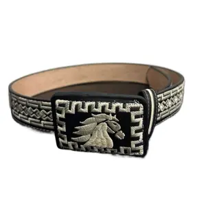 Leather Belt with Traditional Embroidery Belts