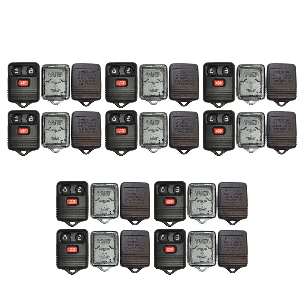 10-Pack Car Key Fob Shell Case - Car Key Protector for 1998-2011 Ford-Compatible Vehicles