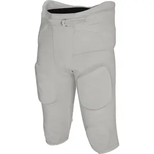 Exxact Sports Gladiator Mens Integrated Football Pants with Built-in Pads, Lightweight Ultra Flex Football Practice Pants (Silver)
