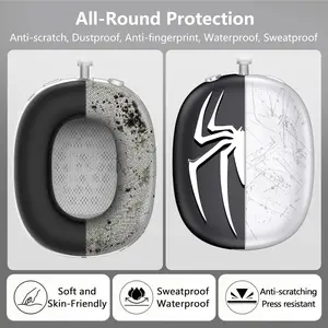 3-in-1 Silicone Case Cover for AirPods Max Headphones, Apple AirPod Max Accessory Protective Cover, Headband/Ear Cups/Ear Pad Covers, Anti-Scratch and Sweatproof